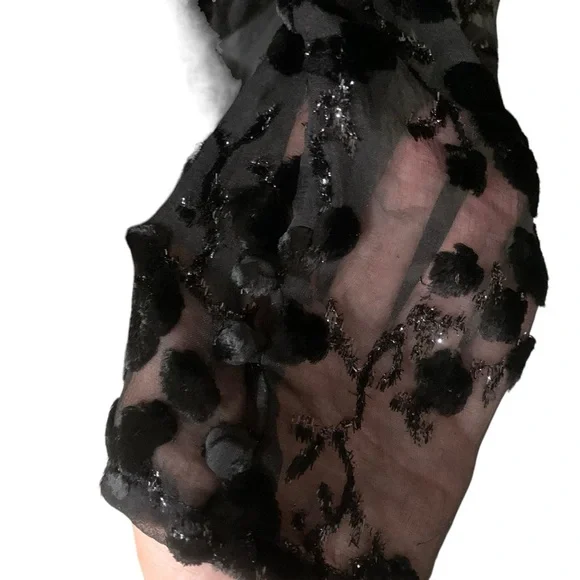 Vintage Saint Romei Black 100% pure Silk NWT  dress size 12 - Picture 3 of 9